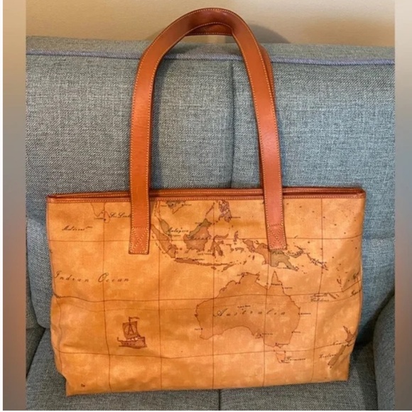 Vintage Alviero Martini Classe Leather Tote Shoulder Travel Bag - Picture 2 of 10